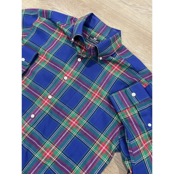 Vineyard Vines Performance Classic Fit Murray Button Down Shirt Mens Large Plaid - Picture 1 of 7